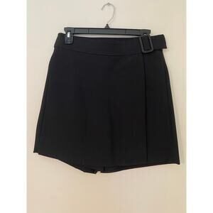 NWT 525 America Black Belted Skort Skirt Classic Capsule Wardrobe Basic M